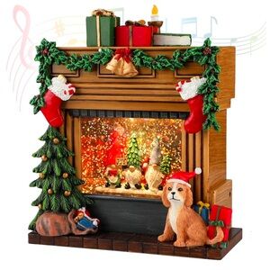 Musical snow globe with homey scene + gnomes!